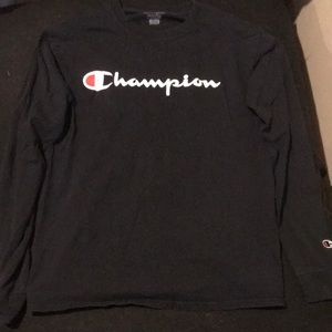 Black Champion Long Sleeve Tee-shirt